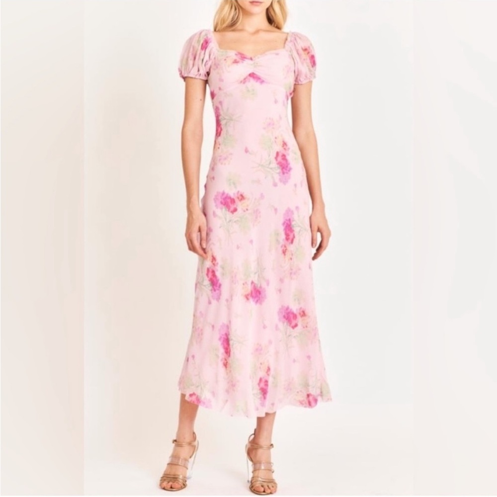 Love Shack Fancy Madara Floral Maxi Dress Pink size medium